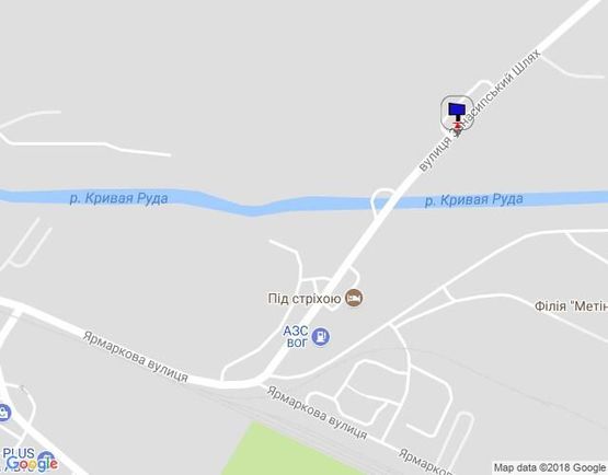 Схема рекламної площини за адресою ул. Занасыпский Шлях, напротив табачной фабрики "JTI", р-н авторынка