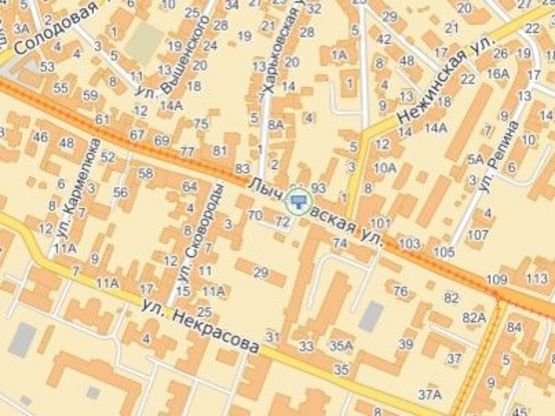 Схема рекламной плоскости по адресу вул.Личаківська 72, з центру