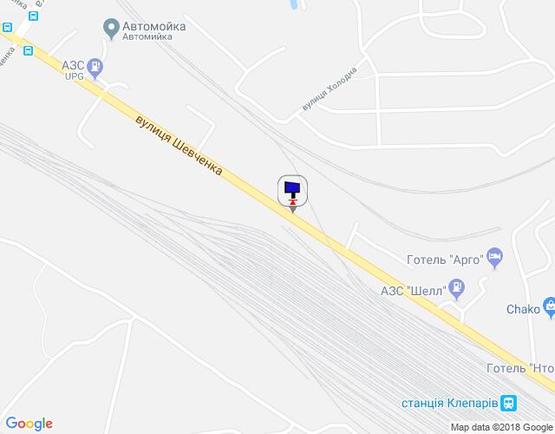 Схема рекламной плоскости по адресу вул. Шевченка