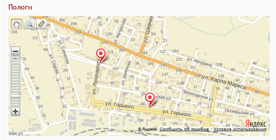 Схема рекламной плоскости по адресу ул. Жуковского/ул. Горького