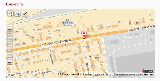 Схема рекламной плоскости по адресу ул. Г.Чернобыля/ ул. Шевченко