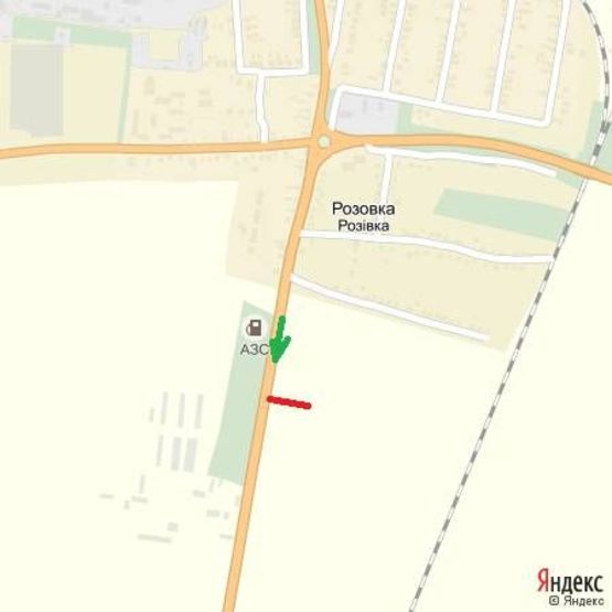 Схема рекламной плоскости по адресу Автодорога Київ-Чоп, район с.Розівка,АЗС, напрям-Чоп, КПП Тиса (35 км)