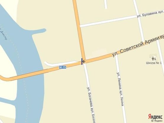 Схема рекламной плоскости по адресу с. Маяки (А) Трасса "Одесса-Рени"