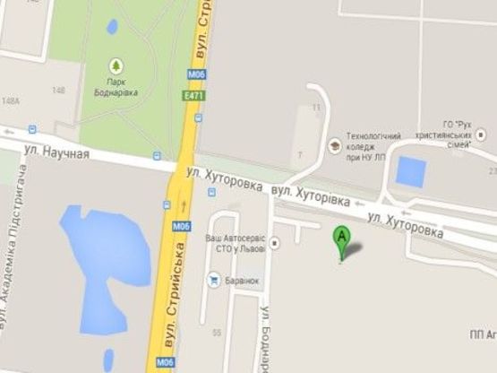 Схема рекламной плоскости по адресу вул.Хуторівка,2