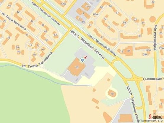 Схема рекламной плоскости по адресу пр.Червоної Калини 60, Арсен, ліворуч від входу