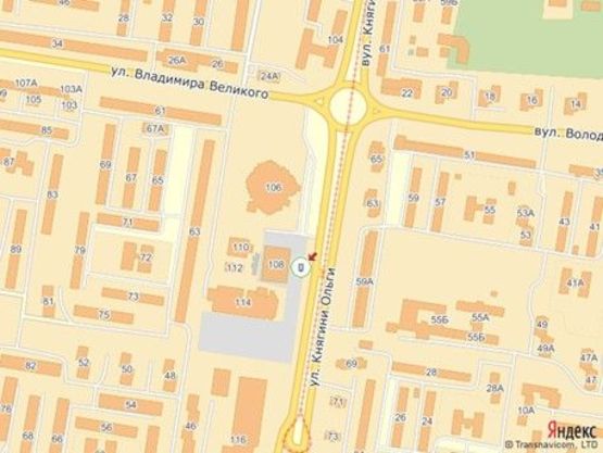 Схема рекламной плоскости по адресу вул.Кн.Ольги 106, Фокстрот