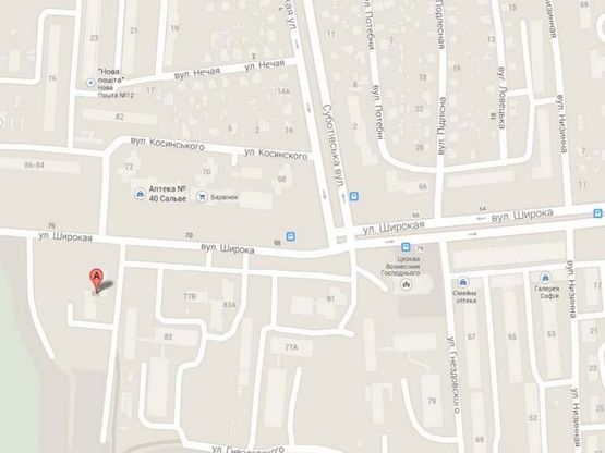 Схема рекламной плоскости по адресу вул.Широка 87, ТЦ ВАМ,  1 лівий