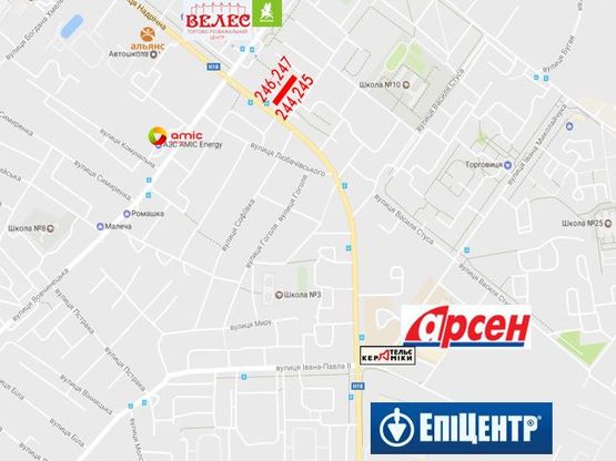 Схема рекламной плоскости по адресу Івасюка - Вовчинецька