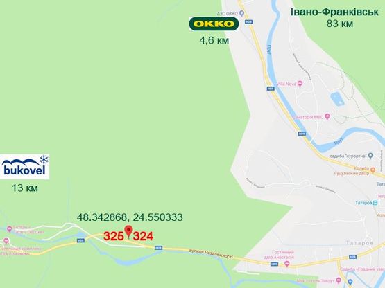 Схема рекламной плоскости по адресу Буковель