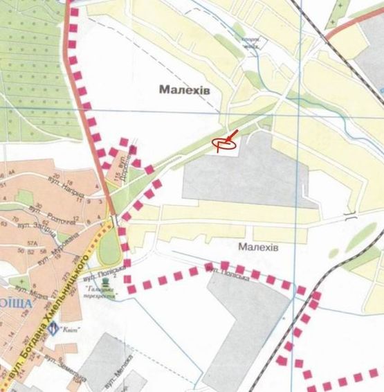 Схема рекламної площини за адресою с.Малехів (М2)