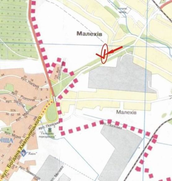 Схема рекламної площини за адресою с.Малехів