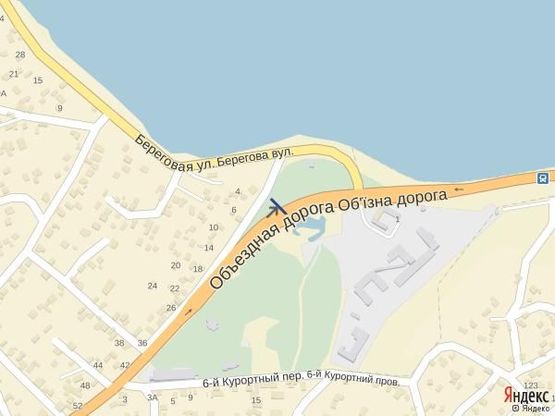 Схема рекламної площини за адресою Объездная дорога, с.Усатово 14+900 Б (в стор. пос. Котовского)