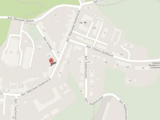 Схема рекламной плоскости по адресу вул.Кривоноса 19, з Високого замку до центру