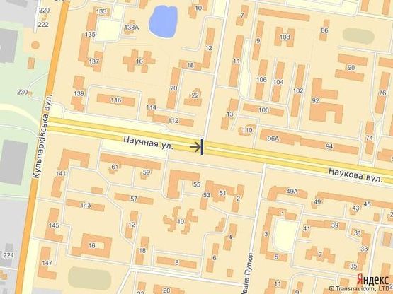 Схема рекламной плоскости по адресу вул.Наукова 112, до вул.Стрийської