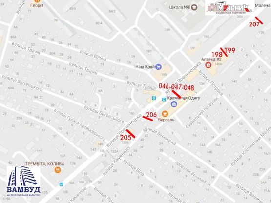 Схема рекламной плоскости по адресу Вовчинецька