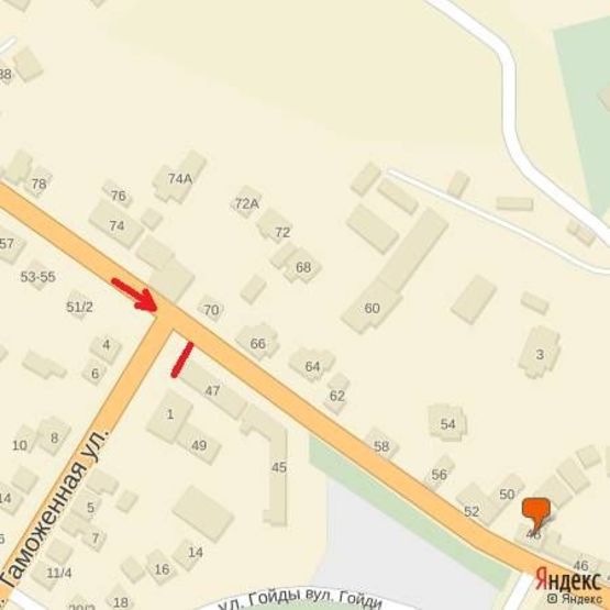 Схема рекламной плоскости по адресу вул.Собранецька,47-Митна-перехрестя,в напрямку до центру