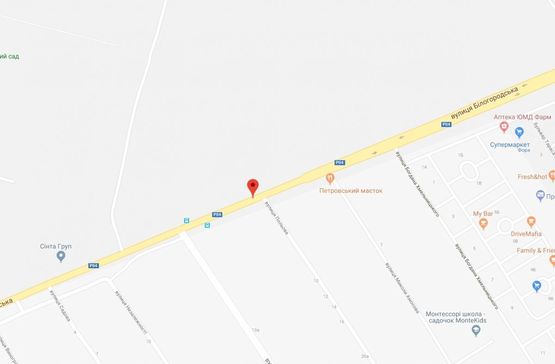 Схема рекламной плоскости по адресу Святопетрівське, ул.Белогородская, напротив ул.Полевой