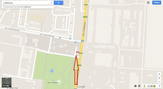 Схема рекламной плоскости по адресу вул.Стрийська_144_Рубчака