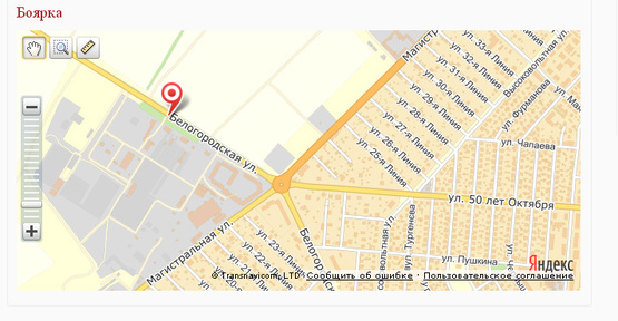 Схема рекламної площини за адресою ул. Белогородская