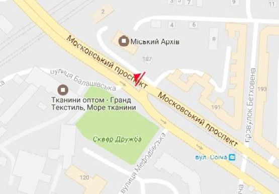 Схема рекламной плоскости по адресу Московский пр., 187