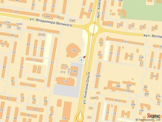 Схема рекламной плоскости по адресу вул.Кн.Ольги 106, Універмаг Львів