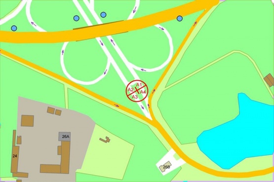 Схема рекламної площини за адресою Набережно-Рыбальская ул. / Московский проспект  (разделитель, роллер по ходу  движения на Оболонь)