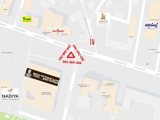 Схема рекламной плоскости по адресу Незалежності - Підгірянки