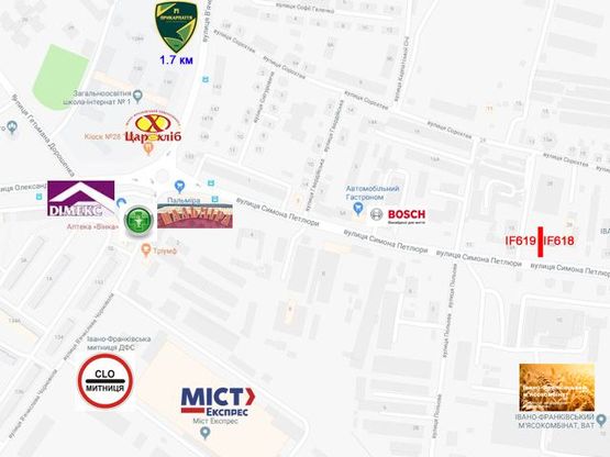 Схема рекламної площини за адресою Петлюри