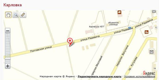 Схема рекламної площини за адресою вул. Радевича