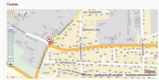 Схема рекламной плоскости по адресу ул. Вокзальная