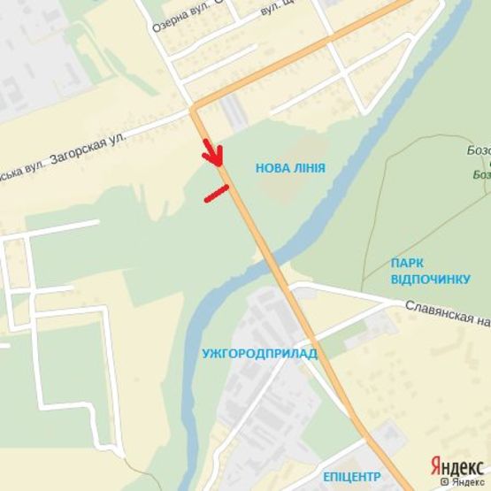 Схема рекламной плоскости по адресу вул.Баб'яка-Загорська(ТЦ Нова Лінія), напрям-Загорська