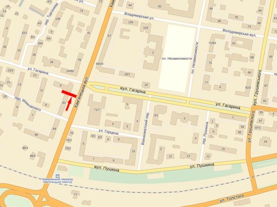 Схема рекламної площини за адресою Каменецкая ул., возле остановкаи "Филармония"