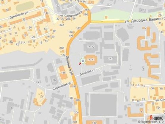 Схема рекламной плоскости по адресу вул.Зелена 147, Арсен, м.№2 правий