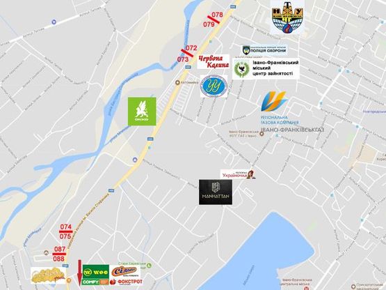 Схема рекламной плоскости по адресу Набережна ім.Стефаника