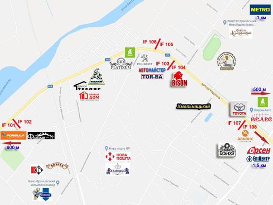 Схема рекламной плоскости по адресу Надрічна