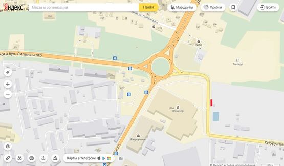 Схема рекламной плоскости по адресу Кукурудзяна (Виїзд з Епіцентра) лівий