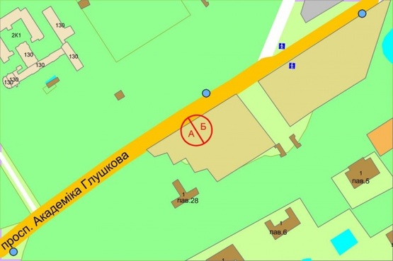 Схема рекламної площини за адресою Глушкова проспект (разделитель напротив входа в  ВДНХ)