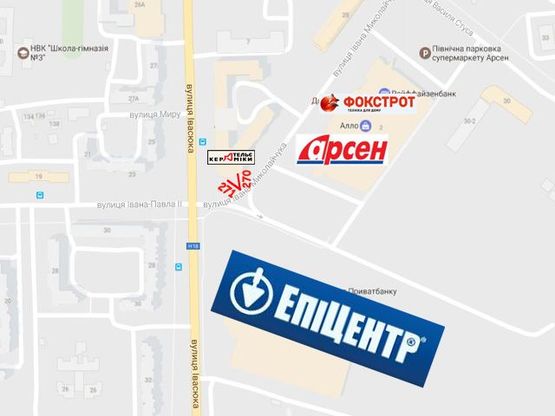 Схема рекламної площини за адресою Івасюка - Миколайчука