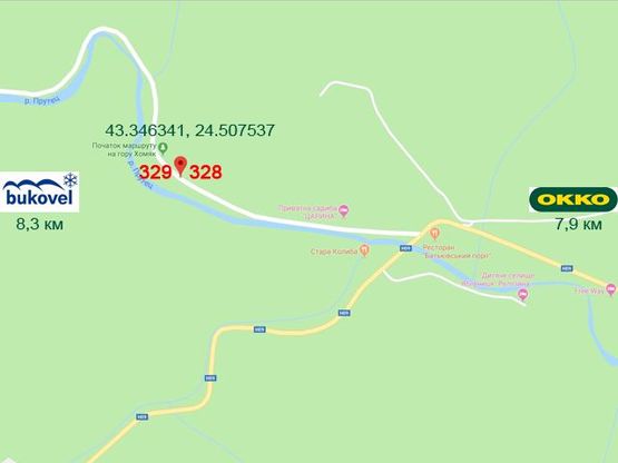 Схема рекламної площини за адресою Яблуниця