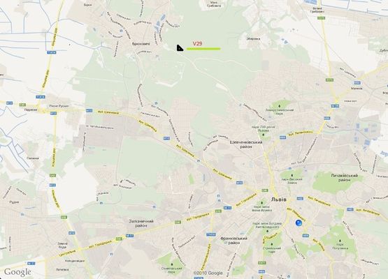 Схема рекламной плоскости по адресу с.Брюховичі