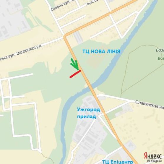 Схема рекламной плоскости по адресу вул.Баб'яка(новий трансп.міст), район ТЦ Нова лінія, напрям-вул.Воз'єднання, Капушанська