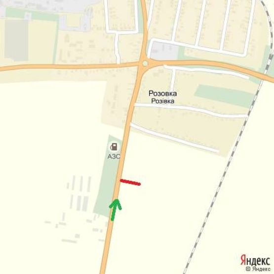 Схема рекламної площини за адресою Автодорога Київ-Чоп, район с.Розівка,АЗС, напрям-Ужгород (2 км)