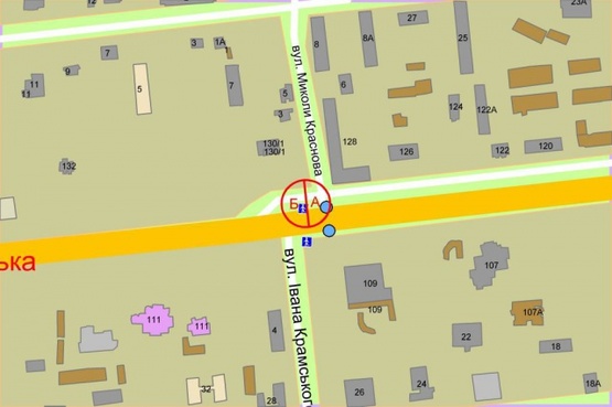 Схема рекламної площини за адресою Победы проспект, 128/2