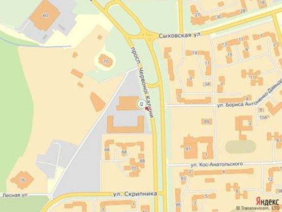 Схема рекламной плоскости по адресу пр.Червоної Калини 62, ТЦ ВАМ, м.№1 лівий