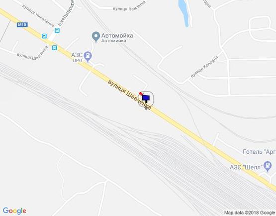 Схема рекламной плоскости по адресу вул. Шевченка