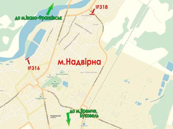 Схема рекламной плоскости по адресу Надвірна