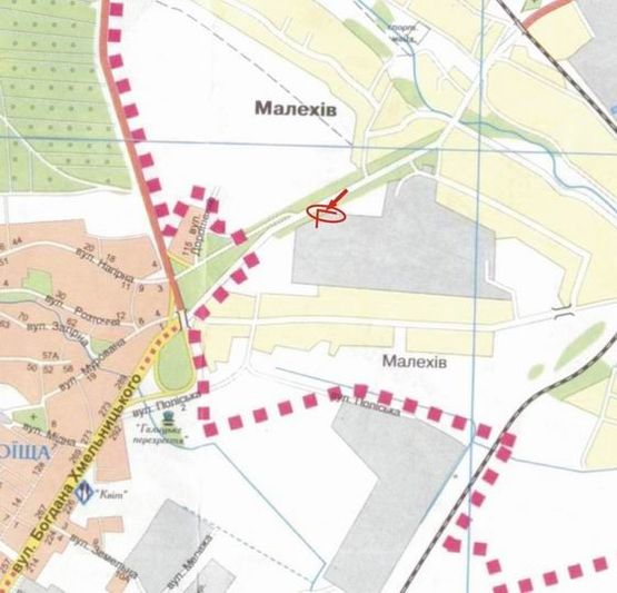 Схема рекламної площини за адресою с.Малехів (М1)