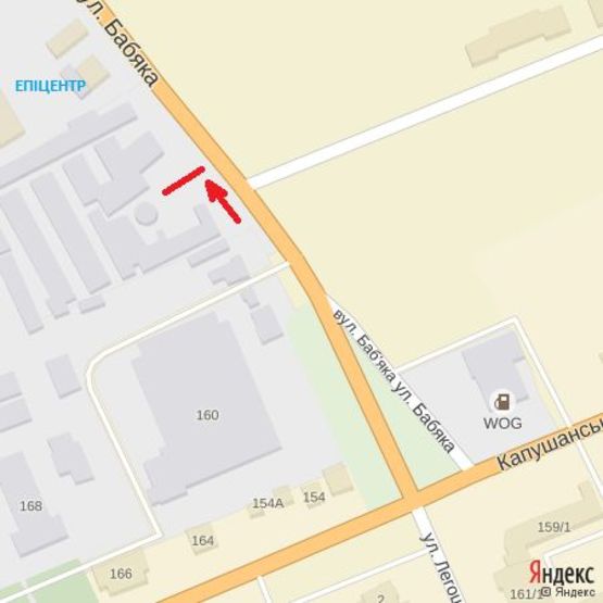 Схема рекламной плоскости по адресу вул.Баб'яка(ТЦ Епіцентр), АЗС, напрям-вул.Загорська, Воз'єднання