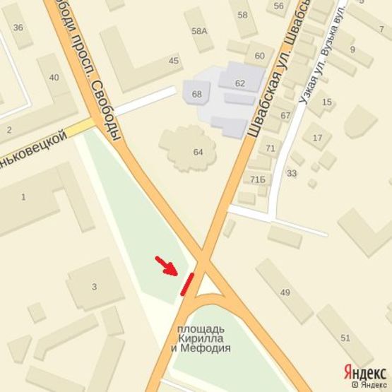 Схема рекламной плоскости по адресу пл.Кирила і Мефодія, піш.перехід, автоб,зуп, ТЦ Україна, напр.-просп.Свободи