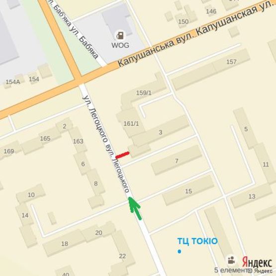 Схема рекламной плоскости по адресу вул.Легоцького,7(автобусна зупинка) напр.-вул.Капушанська